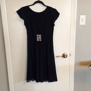 Boden navy flutter sleeve dress - size 6